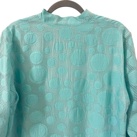 Ming Wang Bubble Textured Tunic Jacket Mandarin Collar in "Mint" Green Size L - Picture 10 of 12